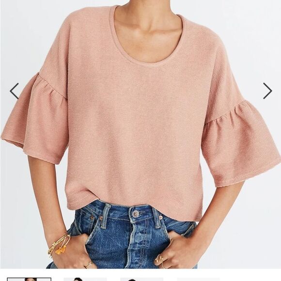 Madewell Texture & Thread Gathered-Sleeve Top sz Sm - Picture 4 of 14